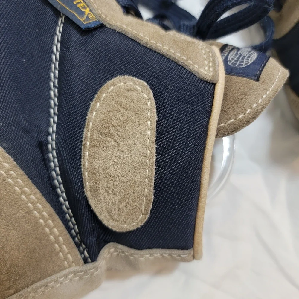 VTG Vasque Skywalk 7534 Gore-Tex 9 M Hiking Boots Navy Tan Made in Italy EUC